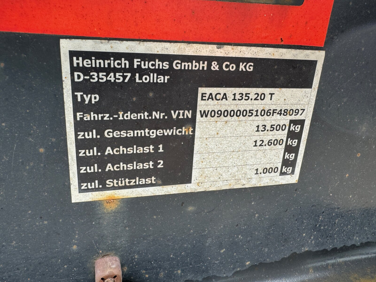 EACA 135.20 T FUCHS EACA 135.20 T, Absetzanhänger für 1 Mulde - Remorque ampliroll/ Multibenne: photos 2 EACA 135.20 T FUCHS EACA 135.20 T, Absetzanhänger für 1 Mulde - Remorque ampliroll/ Multibenne: photos 2