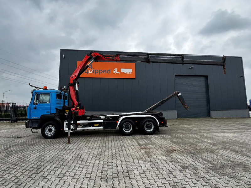 MAN FE 410A, 6x4, EURO 2, Palfinger PK17000 Crane + VDL HOOK, full spring, manual gearbox, MOT 9/2025 - Camion ampliroll, Camion grue: photos 1 MAN FE 410A, 6x4, EURO 2, Palfinger PK17000 Crane + VDL HOOK, full spring, manual gearbox, MOT 9/2025 - Camion ampliroll, Camion grue: photos 1