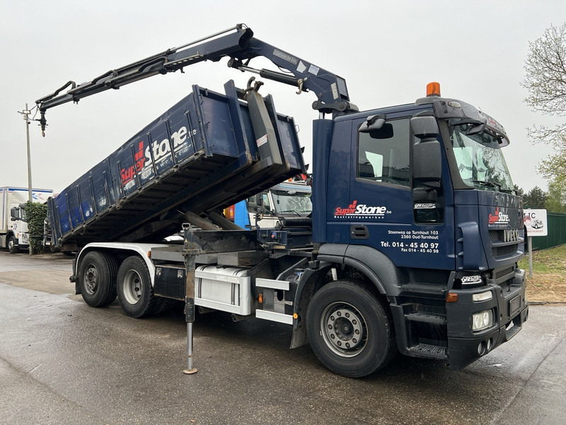 Camion ampliroll, Camion grue Iveco STRALIS AD260S42 6X2 HOOKLIFT + CRANE HMF 1720 K3 (10M) VOLLUCHT - LIFT + STUURAS - EURO V -: photos 1