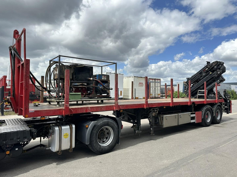 Semi-remorque plateau Kwb 2-AS KRAANWAGEN + HIAB 377 E-4 HIPRO + JIB 100X-3 + RADIO + ROTATOR - SAF assen - LUCHTVERING - BELGISCHE KENTEKEN: photos 12