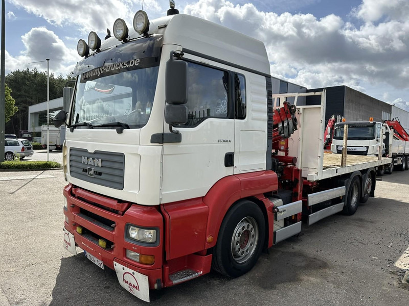 MAN TG 360 A 6x2 + KRAN ATLAS 100.1 A3 - PLATFORM 5m80 - E3 - LIFT-AXLE - FULL AIR SUSPENSION - ZF AS TRONIC -  BE TRUCK - Camion plateau, Camion grue: photos 3 MAN TG 360 A 6x2 + KRAN ATLAS 100.1 A3 - PLATFORM 5m80 - E3 - LIFT-AXLE - FULL AIR SUSPENSION - ZF AS TRONIC -  BE TRUCK - Camion plateau, Camion grue: photos 3