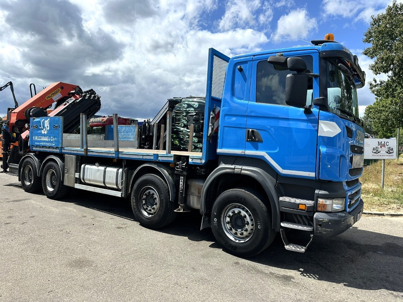 Scania G440 8x4 PRITSCHE + KRAN (26.5m!) PALFINGER PK78002 SH G 8x + 1 + WINCH - PLATFORM 6m25 - MANUAL - HUB REDUCTION - STEEL SPRING - EURO 5 - BE TRUCK - Camion plateau, Camion grue: photos 1 Scania G440 8x4 PRITSCHE + KRAN (26.5m!) PALFINGER PK78002 SH G 8x + 1 + WINCH - PLATFORM 6m25 - MANUAL - HUB REDUCTION - STEEL SPRING - EURO 5 - BE TRUCK - Camion plateau, Camion grue: photos 1