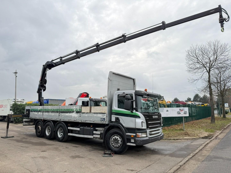 Scania P380 8x4 TRIDEM + CRANE HIAB 166 ES-5 HIPRO - ROTATOR + RADIO - 7m60 PLATFORM - MANUAL - LIFT + STEERING AXLE - Camion grue: photos 1 Scania P380 8x4 TRIDEM + CRANE HIAB 166 ES-5 HIPRO - ROTATOR + RADIO - 7m60 PLATFORM - MANUAL - LIFT + STEERING AXLE - Camion grue: photos 1
