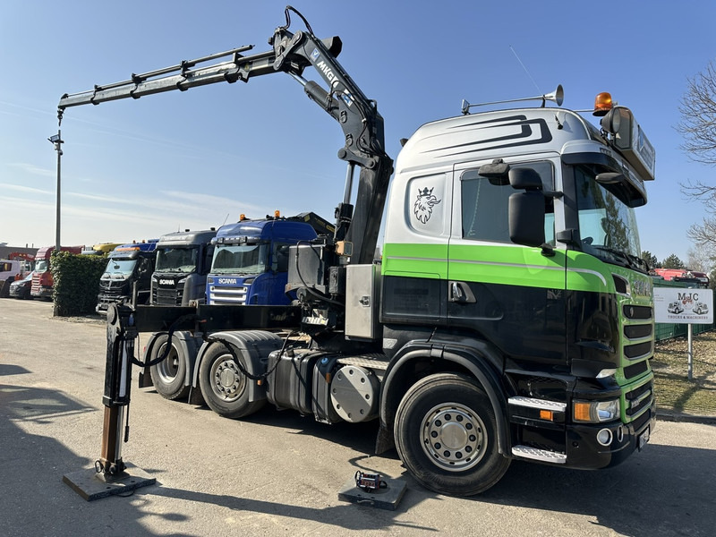 Scania R500 V8 6x2 TRACTOR + CRANE MKG HLK 231 HP (23tm) - 4x HYDR - RADIO - RETARDER - MANUAL - LIFT + STEERING AXLE - Tracteur routier: photos 2 Scania R500 V8 6x2 TRACTOR + CRANE MKG HLK 231 HP (23tm) - 4x HYDR - RADIO - RETARDER - MANUAL - LIFT + STEERING AXLE - Tracteur routier: photos 2