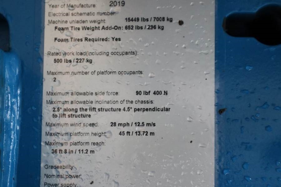Nacelle télescopique Genie S45 Valid inspection, *Guarantee! Diesel, 4x4 Driv: photos 6
