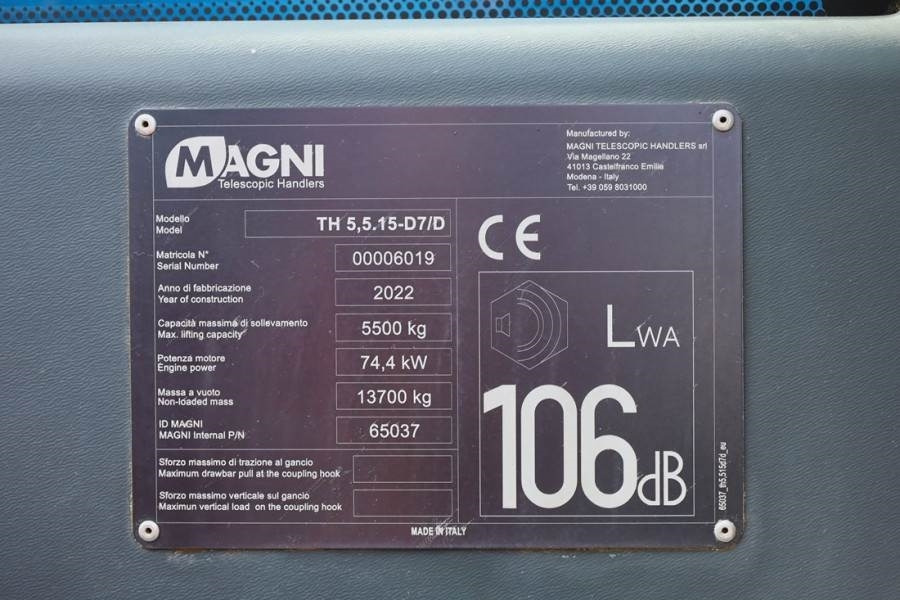 Chariot télescopique Magni TH5,5.15-D7/D Diesel, 4x4x4 Drive, 5.5t Capacity,: photos 6