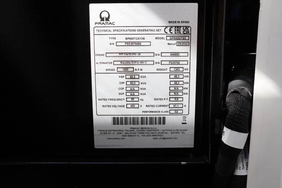 Pramac GPW60I/FS5 Valid inspection, *Guarantee! Diesel, 6 - Groupe électrogène: photos 2 Pramac GPW60I/FS5 Valid inspection, *Guarantee! Diesel, 6 - Groupe électrogène: photos 2