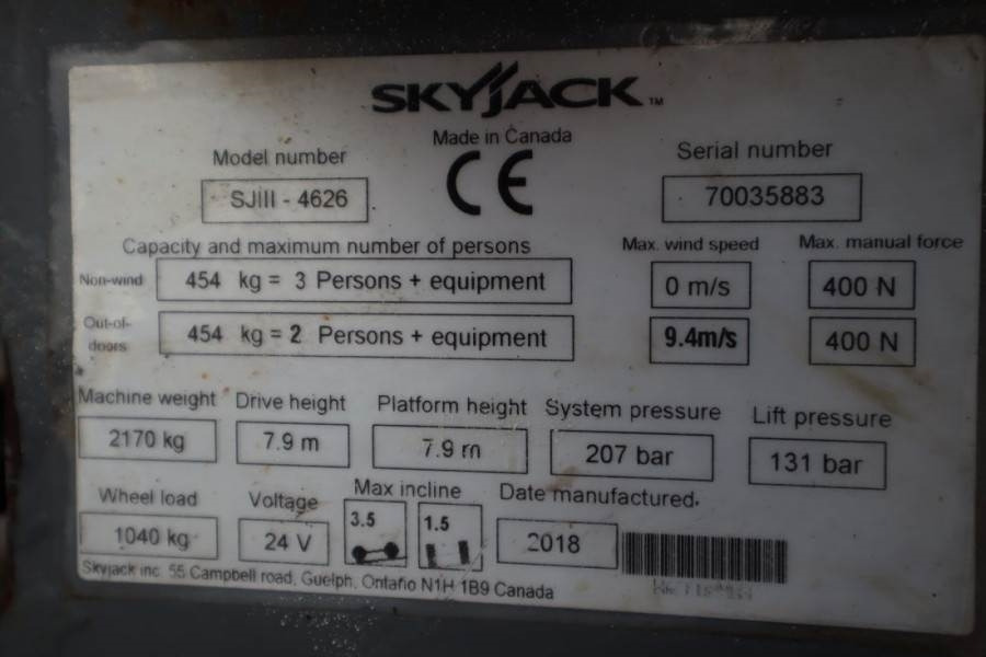 SkyJack SJ4626 ELECTRIC, 10M WORKING HEIGHT, 454KG CAPACIT - Nacelle ciseaux: photos 3 SkyJack SJ4626 ELECTRIC, 10M WORKING HEIGHT, 454KG CAPACIT - Nacelle ciseaux: photos 3