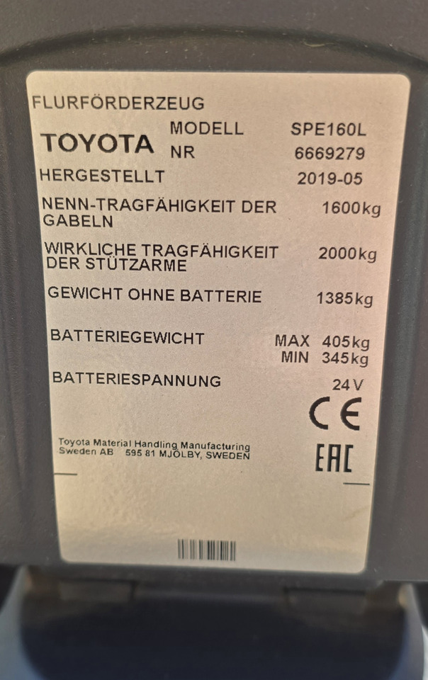 Toyota SPE 160L Triplex 6m - Gerbeur: photos 4 Toyota SPE 160L Triplex 6m - Gerbeur: photos 4