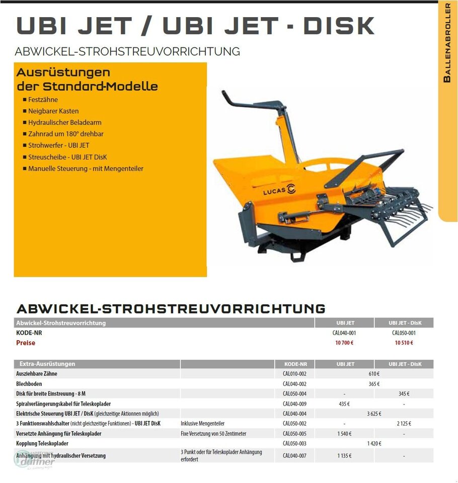 Lucas UBI JET Anbau Dreipunkt - Enrubanneuse: photos 2 Lucas UBI JET Anbau Dreipunkt - Enrubanneuse: photos 2