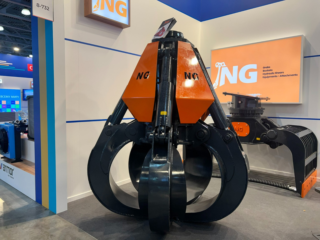 ORANGE PEEL SCRAP GRAPPLE / POLYP GRABS - NG ATTACHMENTS - Grappin pour Pelle: photos 4 ORANGE PEEL SCRAP GRAPPLE / POLYP GRABS - NG ATTACHMENTS - Grappin pour Pelle: photos 4