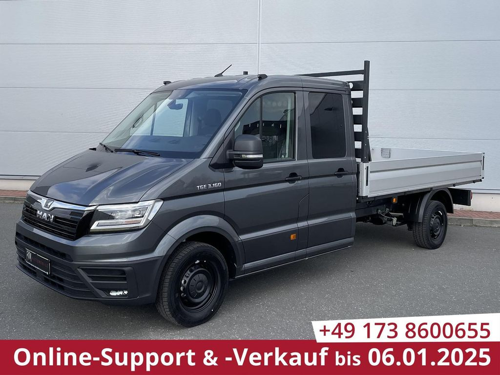 Utilitaire plateau, Utilitaire double cabine MAN TGE 3.160 Pritsche DOKA LR HECK AHK 3.5t ACC NAV: photos 1