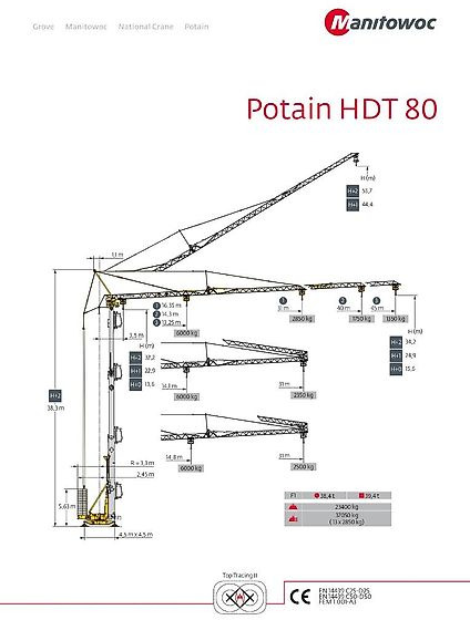 Potain HDT 80 - Grue à montage rapide: photos 1 Potain HDT 80 - Grue à montage rapide: photos 1