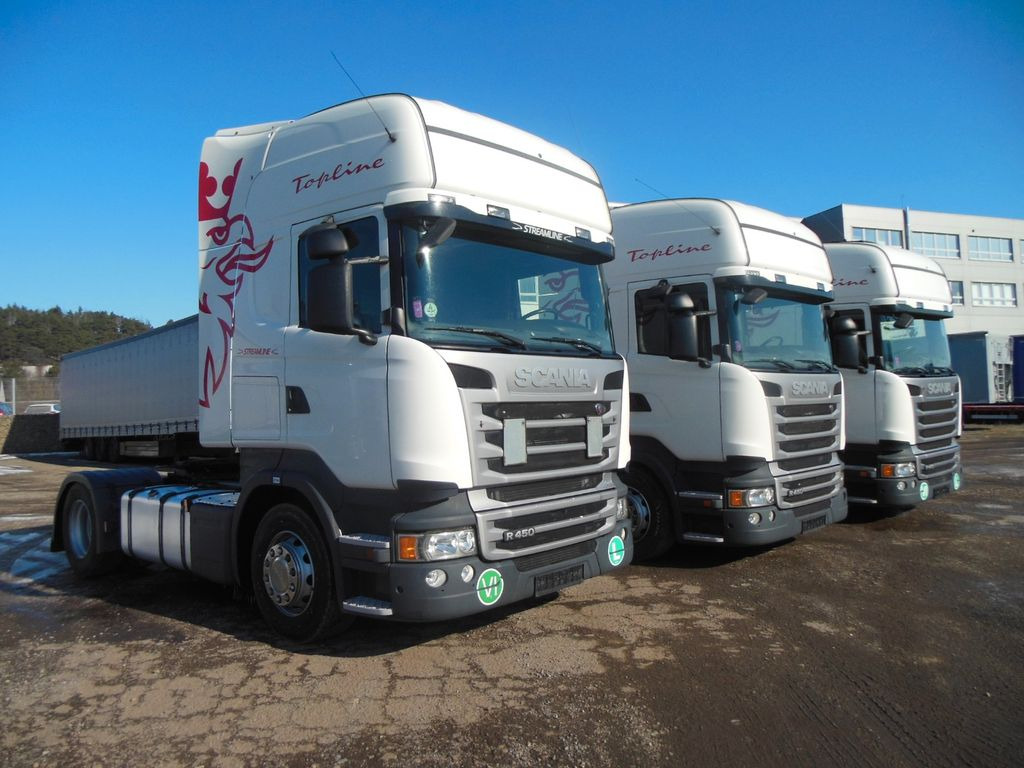 Scania R 450, RETARDER, STANDKLIMA, 3 STÜCKS AM LAGER!! - Tracteur routier: photos 1 Scania R 450, RETARDER, STANDKLIMA, 3 STÜCKS AM LAGER!! - Tracteur routier: photos 1