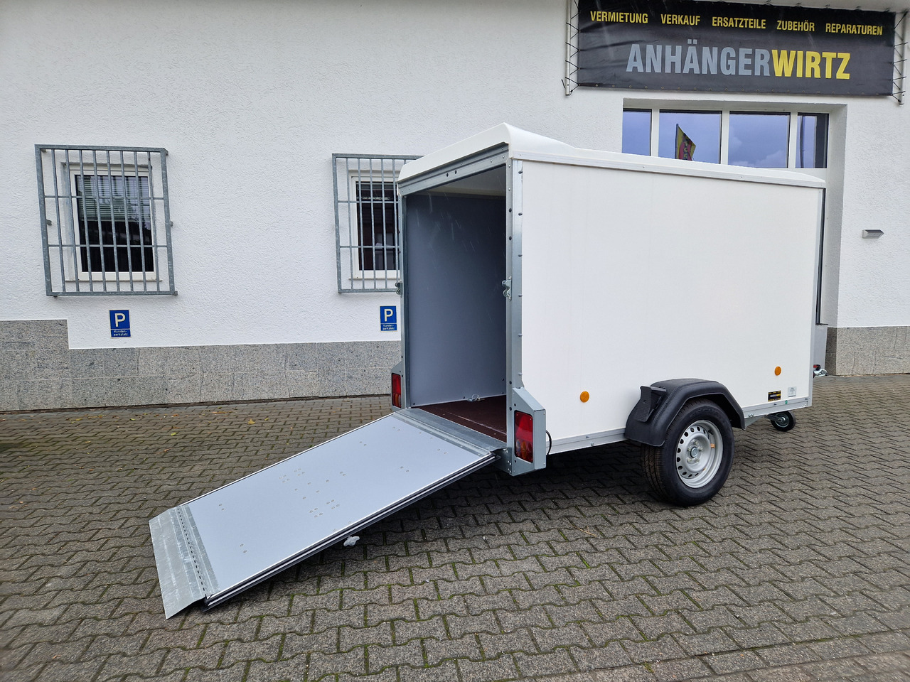 Remorque fourgon Böckmann Koffer KT 2513/135 F 251x130x150cm weiß Heckrampe V Deichsel 1350kg: photos 11