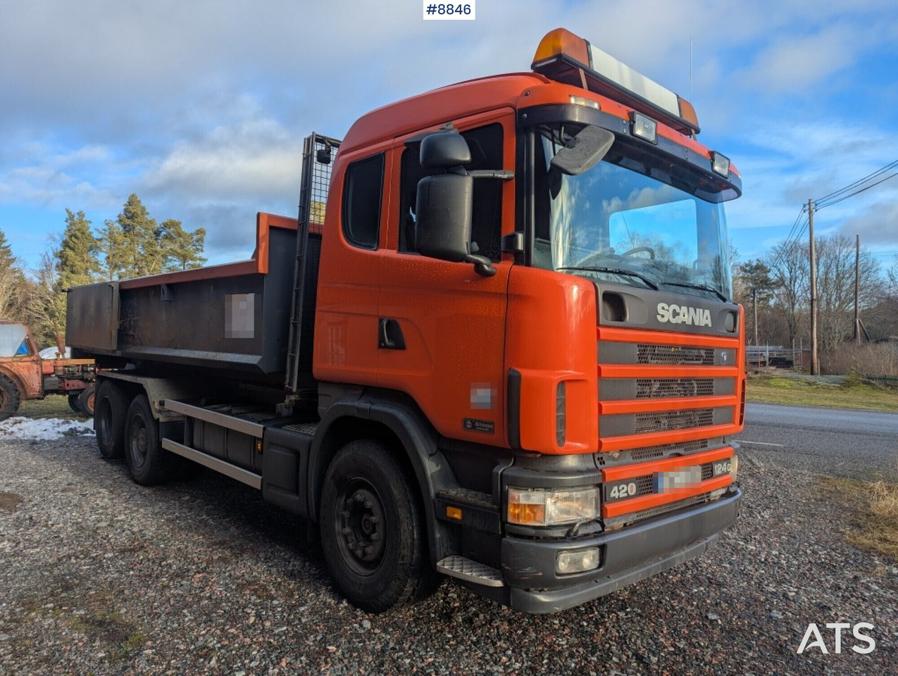 Hook Truck Scania R124BG 6x2 with gravel flatbed (SEE VIDEO) - Camion ampliroll: photos 3 Hook Truck Scania R124BG 6x2 with gravel flatbed (SEE VIDEO) - Camion ampliroll: photos 3
