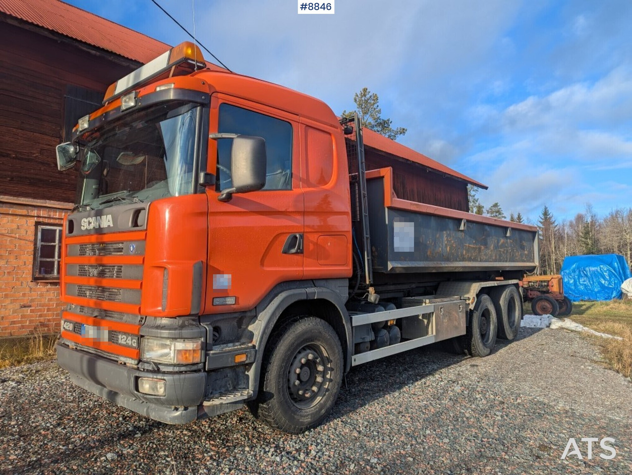 Hook Truck Scania R124BG 6x2 with gravel flatbed (SEE VIDEO) - Camion ampliroll: photos 2 Hook Truck Scania R124BG 6x2 with gravel flatbed (SEE VIDEO) - Camion ampliroll: photos 2
