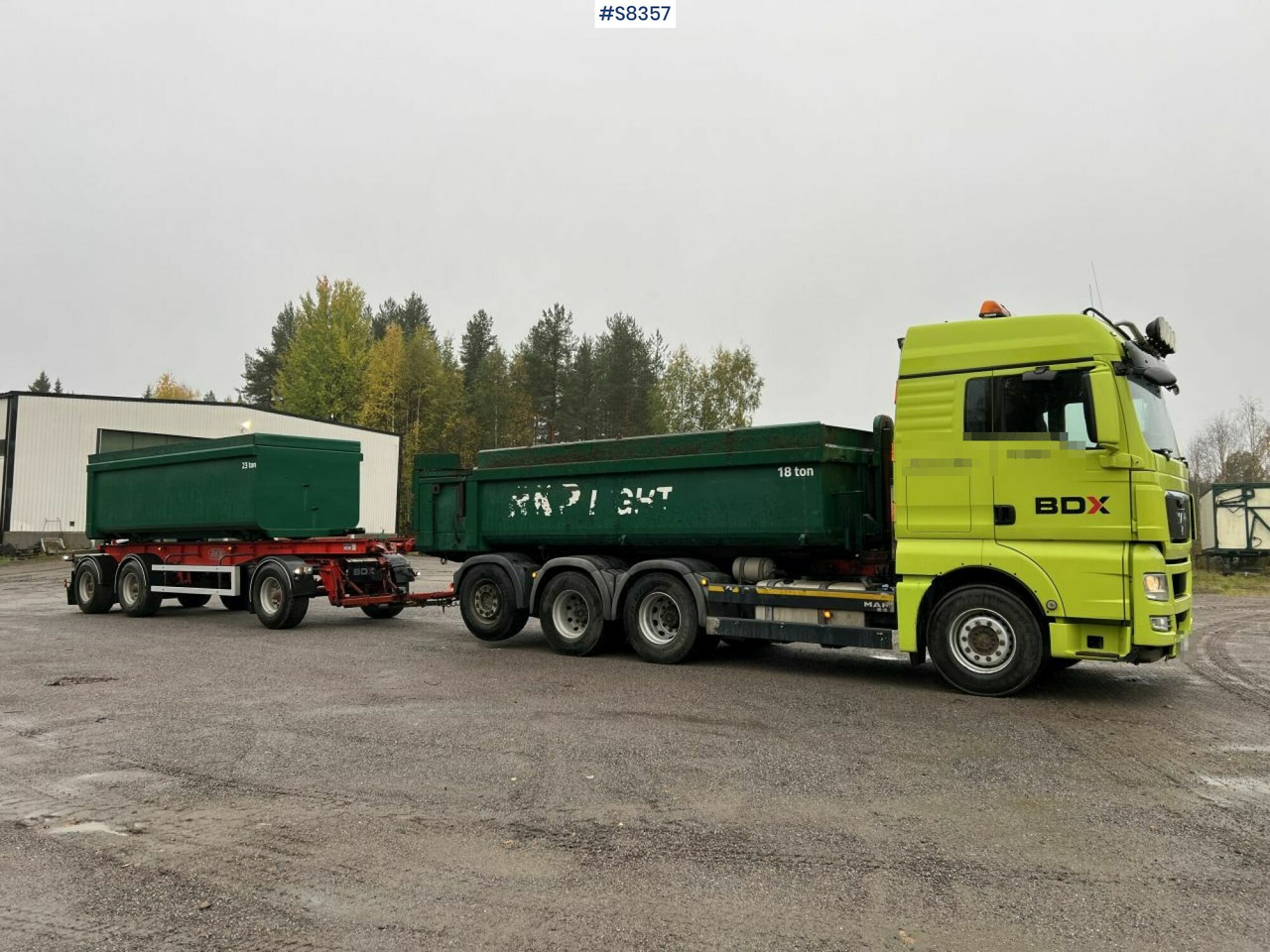 Camion benne MAN TGF 35.540 med RKP 3-9.0 Vagn Gravel (Cassette) SEE VIDEO: photos 15
