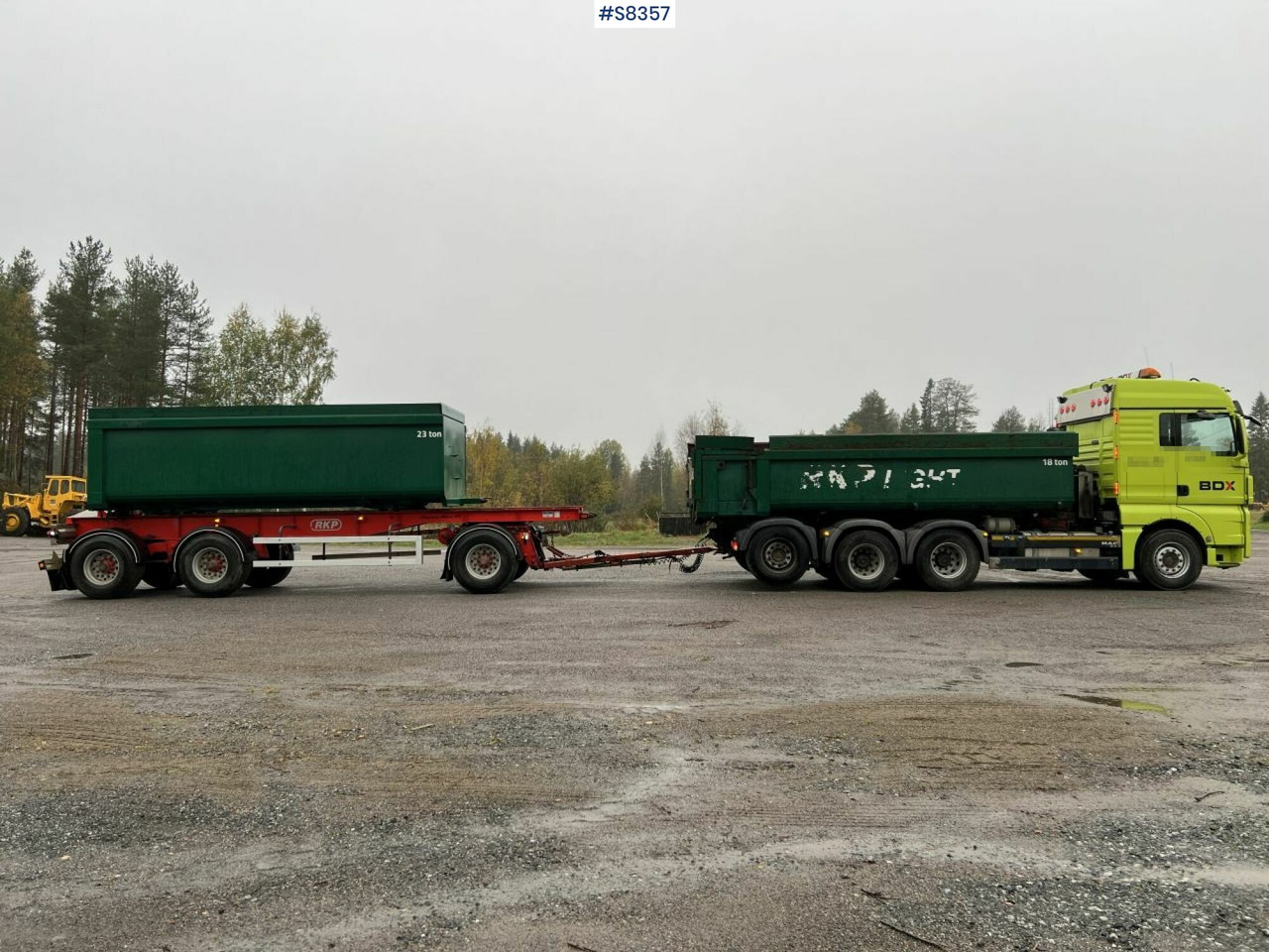 Camion benne MAN TGF 35.540 med RKP 3-9.0 Vagn Gravel (Cassette) SEE VIDEO: photos 14