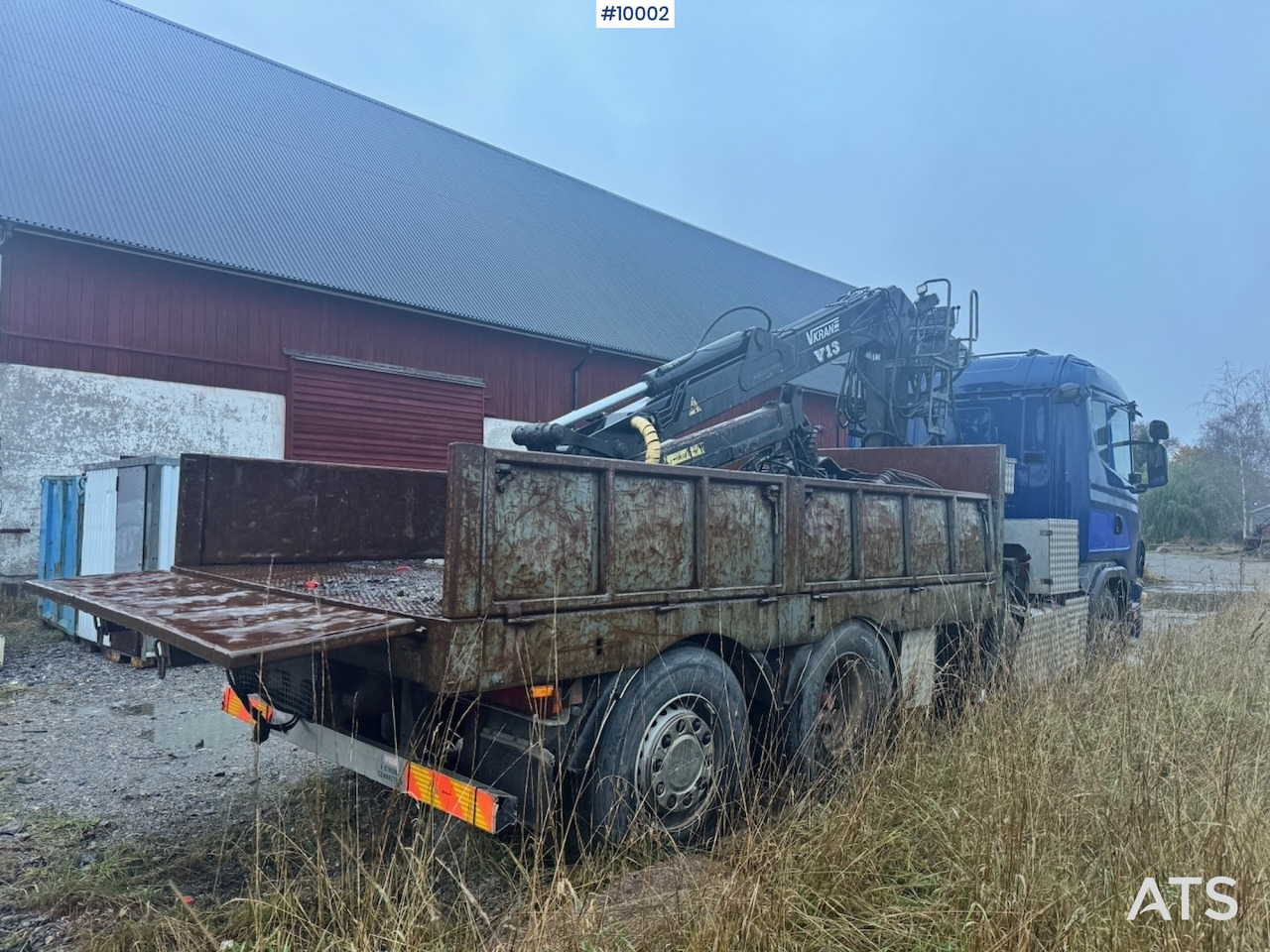 Scania R124 6x2 Flatbed truck with timber crane - Camion plateau, Camion grue: photos 4 Scania R124 6x2 Flatbed truck with timber crane - Camion plateau, Camion grue: photos 4