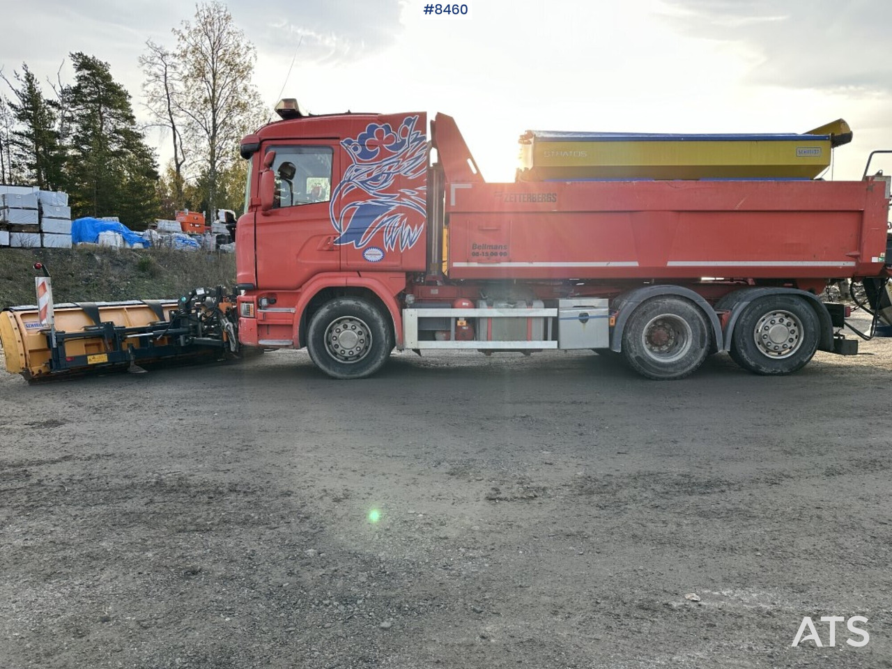 Tipper truck, Scania G410, Front plow, Salt spreader (See video) - Camion benne, Engin de déneigement: photos 2 Tipper truck, Scania G410, Front plow, Salt spreader (See video) - Camion benne, Engin de déneigement: photos 2