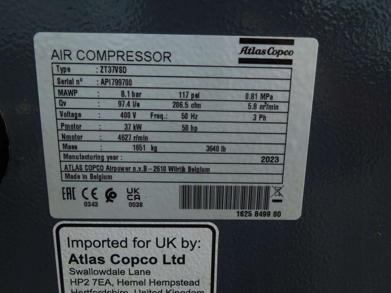ATLAS COPCO ZT37VSDFF - Compresseur d'air: photos 1 ATLAS COPCO ZT37VSDFF - Compresseur d'air: photos 1