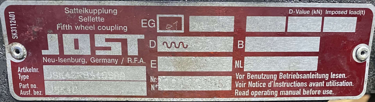 Ralla Jost Volvo E5 - Sellette d'attelage pour Remorque: photos 2 Ralla Jost Volvo E5 - Sellette d'attelage pour Remorque: photos 2