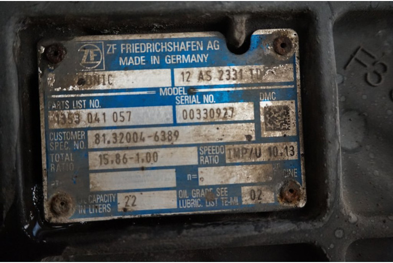 Boîte de vitesse pour Camion ZF 12AS2331DD+INT3 81.32004-6389: photos 6 Boîte de vitesse pour Camion ZF 12AS2331DD+INT3 81.32004-6389: photos 6