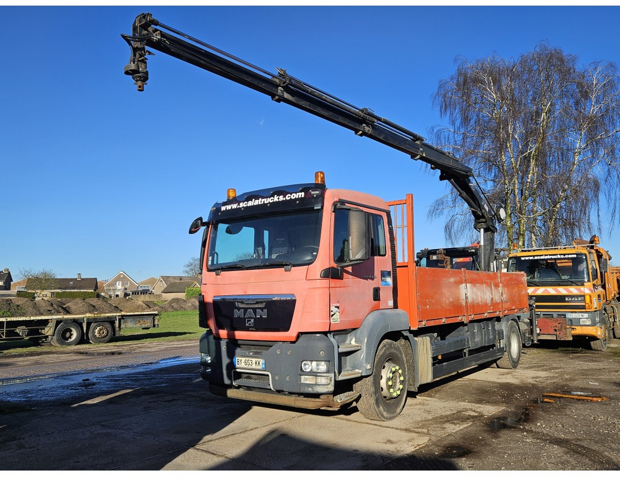 MAN TGS 18.400 Euro 5 Flat bed Full Spring suspension HIAB 122E -3 hiduo Crane Kran Remote - Camion plateau, Camion grue: photos 1 MAN TGS 18.400 Euro 5 Flat bed Full Spring suspension HIAB 122E -3 hiduo Crane Kran Remote - Camion plateau, Camion grue: photos 1