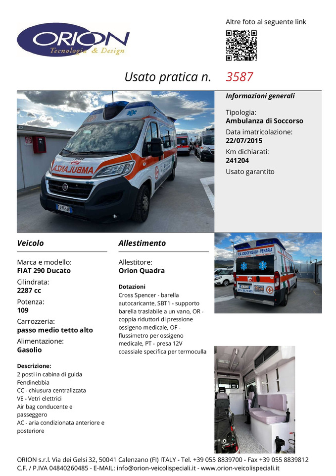 Ambulance ORION FIAT 290 DUCATO: photos 7