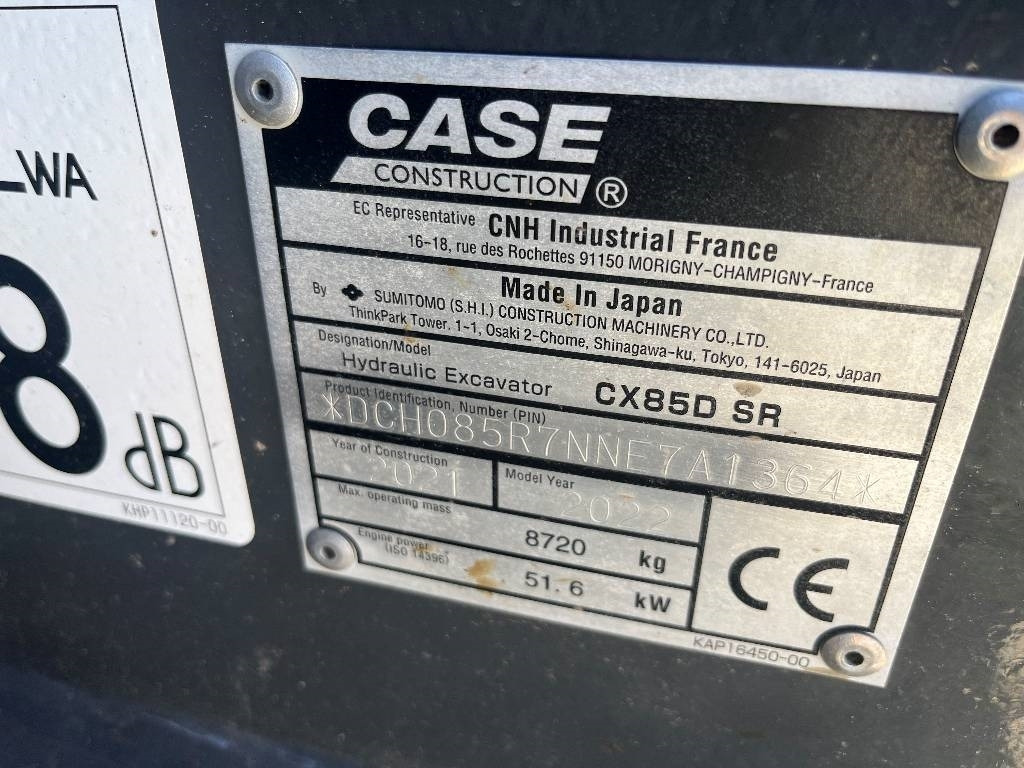 Case CX 85 D SR Dismantled. Only spare parts - Mini pelle: photos 3 Case CX 85 D SR Dismantled. Only spare parts - Mini pelle: photos 3