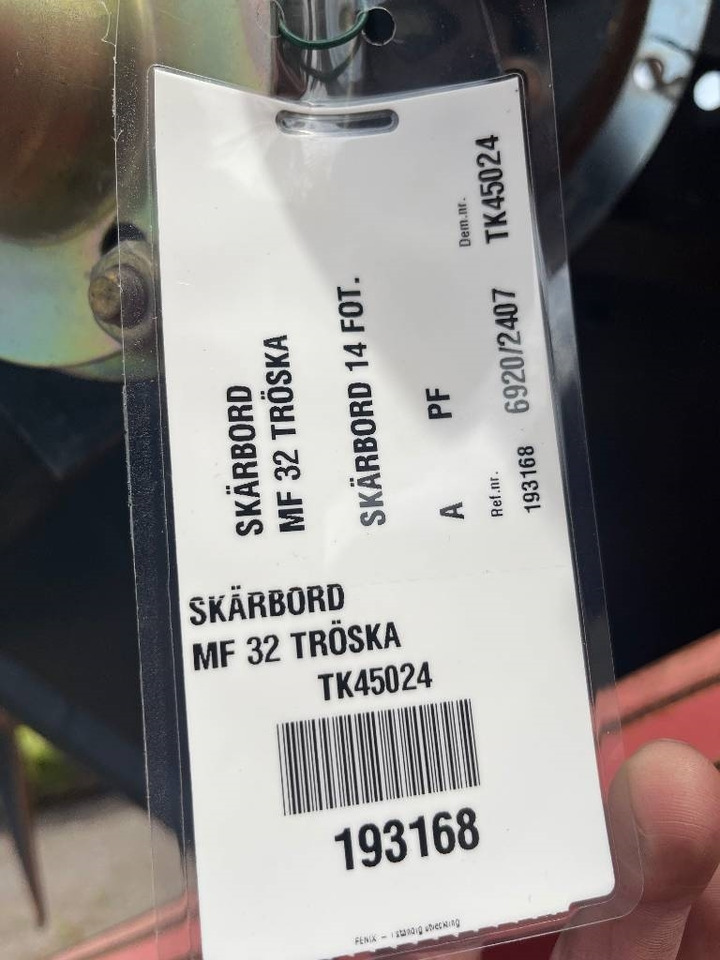 Accessoire de matériels de récolte Massey Ferguson MF 32 Skärbord / Header: photos 10