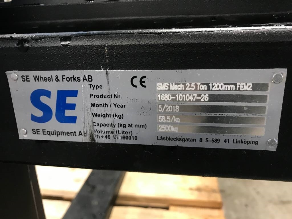 Pallgafflar 2,5 ton SMS / Trima SE - Fourches pour Engins de chantier: photos 5 Pallgafflar 2,5 ton SMS / Trima SE - Fourches pour Engins de chantier: photos 5