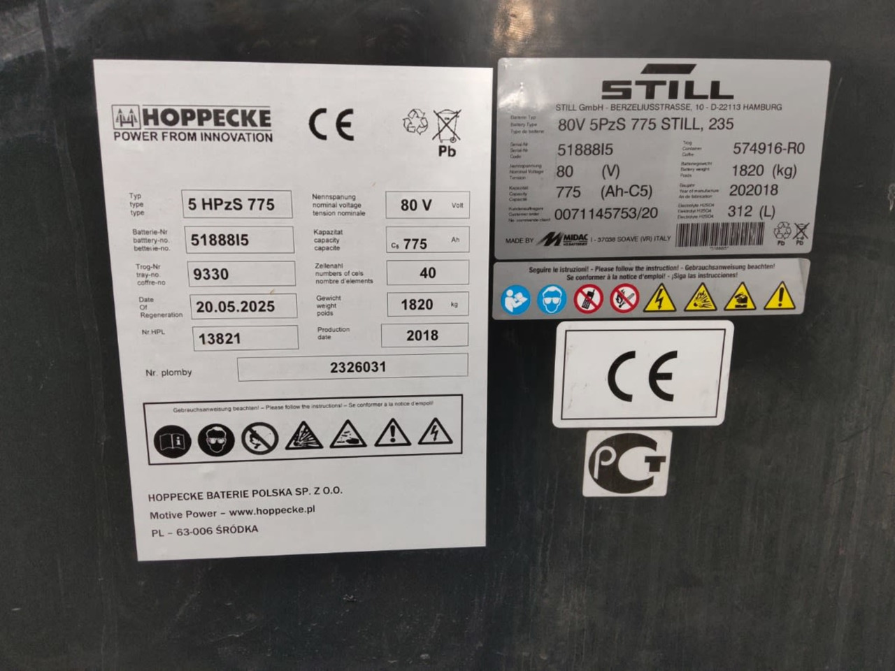 HOPPECKE 80V 775Ah - Accumulateur pour Matériel de manutention: photos 2 HOPPECKE 80V 775Ah - Accumulateur pour Matériel de manutention: photos 2
