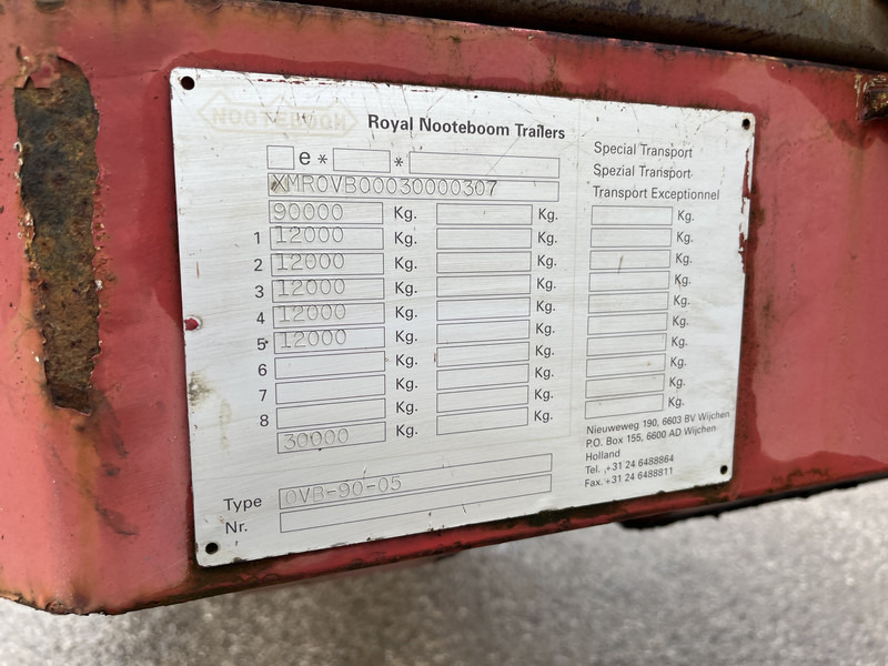 Nooteboom OVB-90-05 / 5 axle 12 Ton Hydraulic / BPW Drum / Ballast Trailer - Semi-remorque plateau: photos 5 Nooteboom OVB-90-05 / 5 axle 12 Ton Hydraulic / BPW Drum / Ballast Trailer - Semi-remorque plateau: photos 5