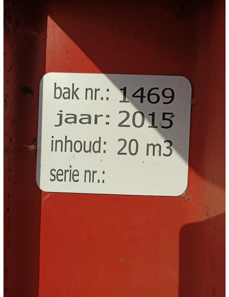 Onbekend 20 m3 haakarm afzetcontainer met milieu kleppen - Cuve de stockage: photos 5 Onbekend 20 m3 haakarm afzetcontainer met milieu kleppen - Cuve de stockage: photos 5