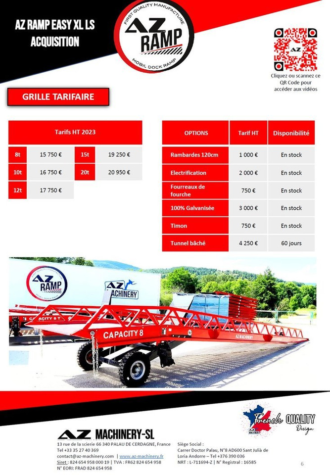 Rampe de chargement neuf AZ RAMP-EASY XL-10 LS. Long slope Mobil Loading Ramp 10 t Capacity: photos 5