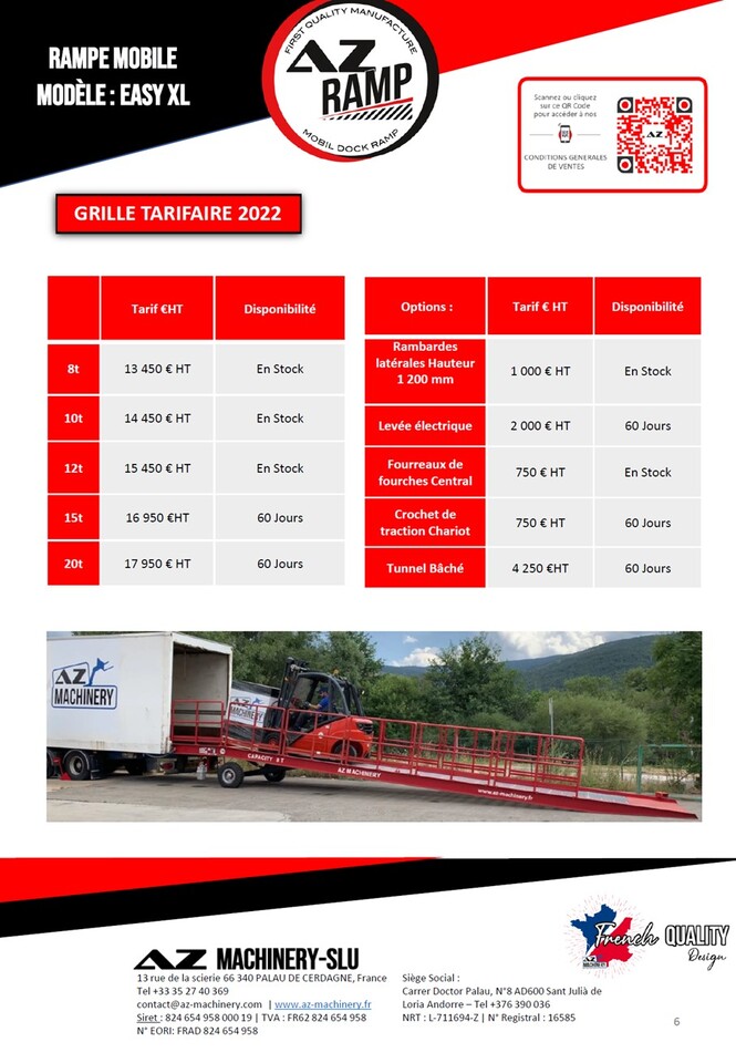 AZ RAMP EASY-XL 8 mobile loading ramp - Rampe de chargement: photos 4 AZ RAMP EASY-XL 8 mobile loading ramp - Rampe de chargement: photos 4