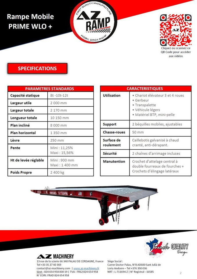 AZ RAMP-PRIME PRIME WLO + 8 . Industrial Mobil Loading Ramp - Rampe de chargement: photos 4 AZ RAMP-PRIME PRIME WLO + 8 . Industrial Mobil Loading Ramp - Rampe de chargement: photos 4