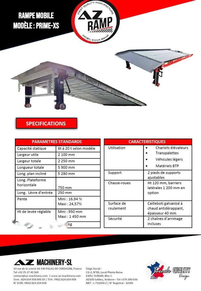 AZ RAMP PRIME XS-6 mobile loading ramp - Rampe de chargement: photos 2 AZ RAMP PRIME XS-6 mobile loading ramp - Rampe de chargement: photos 2
