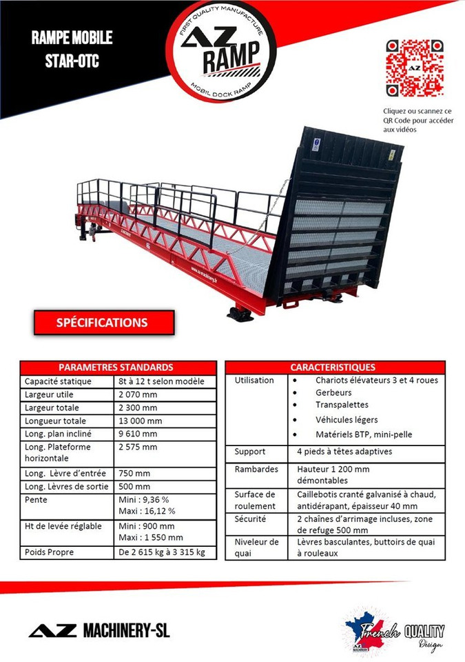 Loading Ramp with with hydraulic folding bridge - AZ RAMP - STAR-OTC- 8T. 8 ton capacity - Rampe de chargement: photos 4 Loading Ramp with with hydraulic folding bridge - AZ RAMP - STAR-OTC- 8T. 8 ton capacity - Rampe de chargement: photos 4