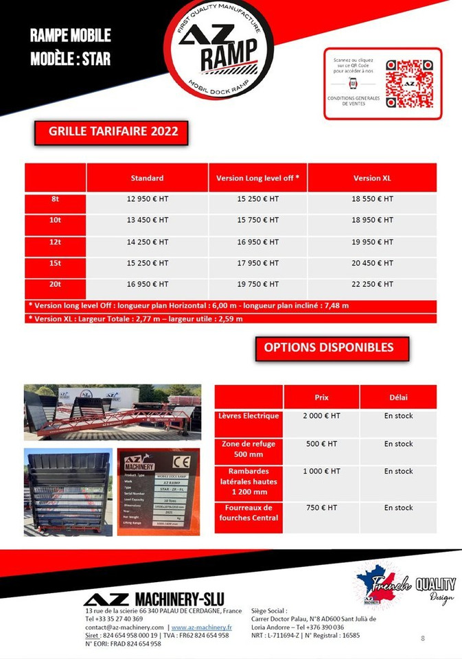 Loading Ramp with with hydraulic tilting bridge - AZ RAMP - STAR- 8T. 8 ton capacity - Rampe de chargement: photos 3 Loading Ramp with with hydraulic tilting bridge - AZ RAMP - STAR- 8T. 8 ton capacity - Rampe de chargement: photos 3