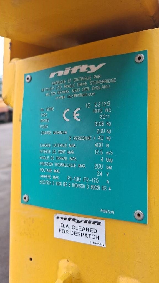 Niftylift HR 12 N E - Nacelle articulée: photos 3 Niftylift HR 12 N E - Nacelle articulée: photos 3