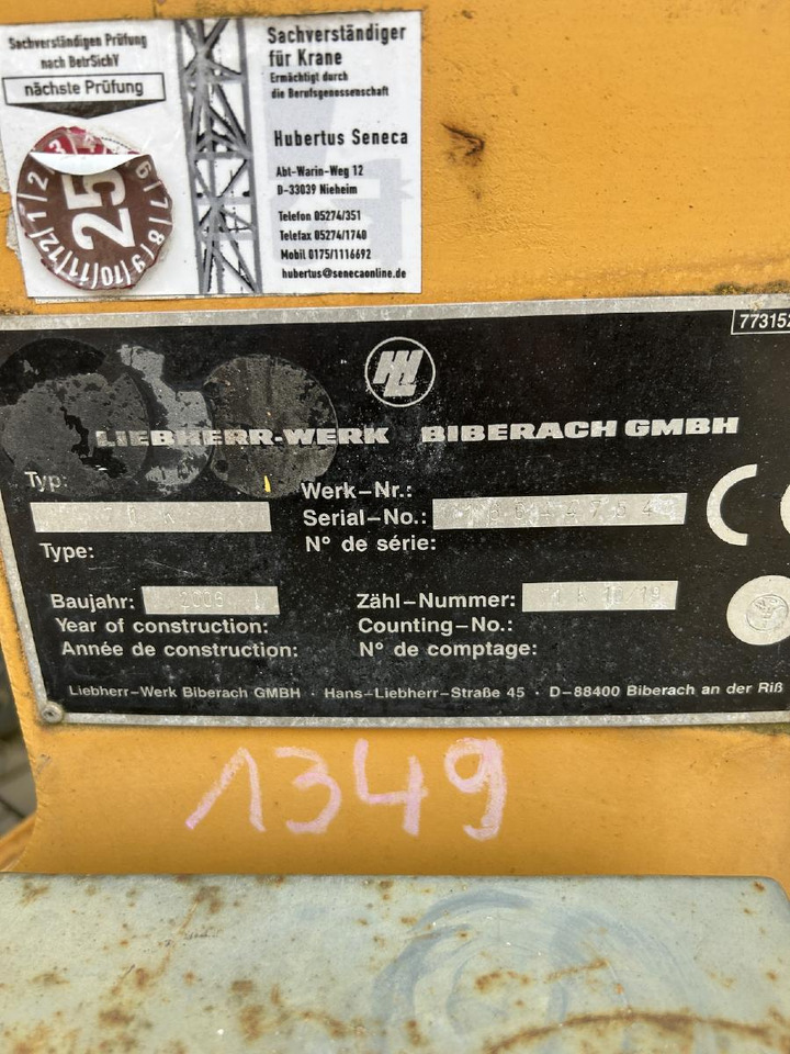 Grue à tour Liebherr 71k: photos 6