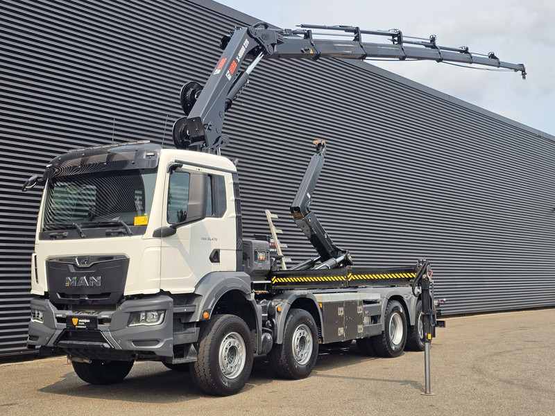 MAN TGS 35.470 8X4 BB / HIAB CRANE + HOOKLIFT - Camion grue: photos 1 MAN TGS 35.470 8X4 BB / HIAB CRANE + HOOKLIFT - Camion grue: photos 1