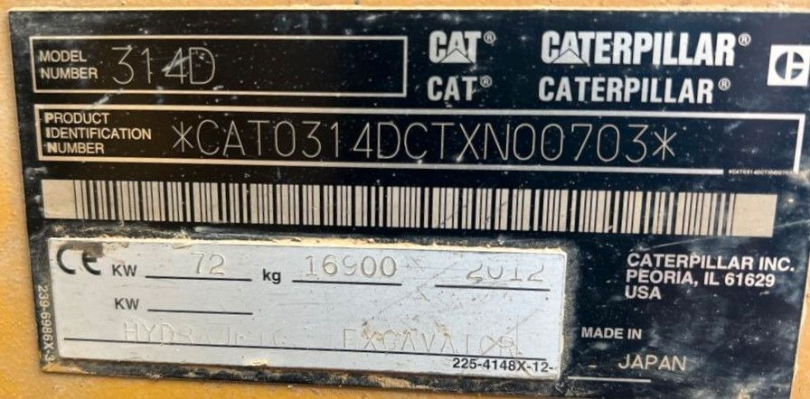 CAT CAT 314 DLCR mit Gummiketten CAT 314 DLCR mit Gummiketten - Pelle sur chenille: photos 2 CAT CAT 314 DLCR mit Gummiketten CAT 314 DLCR mit Gummiketten - Pelle sur chenille: photos 2