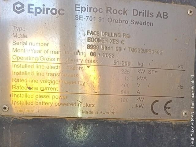 Epiroc Boomer XE3C - Machine d'exploitation minière: photos 2 Epiroc Boomer XE3C - Machine d'exploitation minière: photos 2