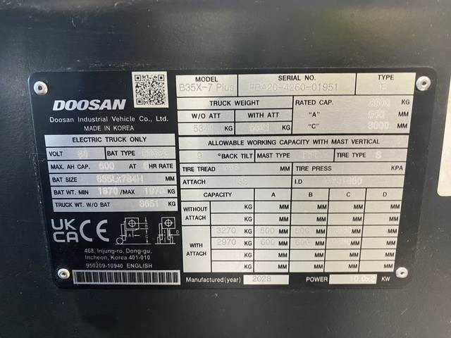 Doosan B35X-7 PLUS - Chariot élévateur électrique: photos 5 Doosan B35X-7 PLUS - Chariot élévateur électrique: photos 5