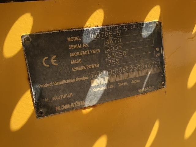 Komatsu HD785-5 - Tombereau rigide: photos 5 Komatsu HD785-5 - Tombereau rigide: photos 5