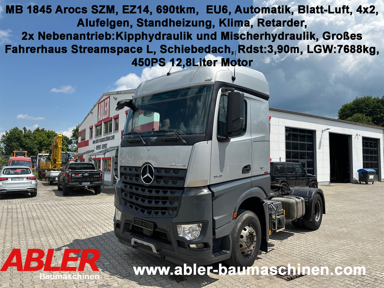 Mercedes-Benz 1845 Arocs SZM Kipphydraulik Mischerantrieb - Tracteur routier: photos 1 Mercedes-Benz 1845 Arocs SZM Kipphydraulik Mischerantrieb - Tracteur routier: photos 1